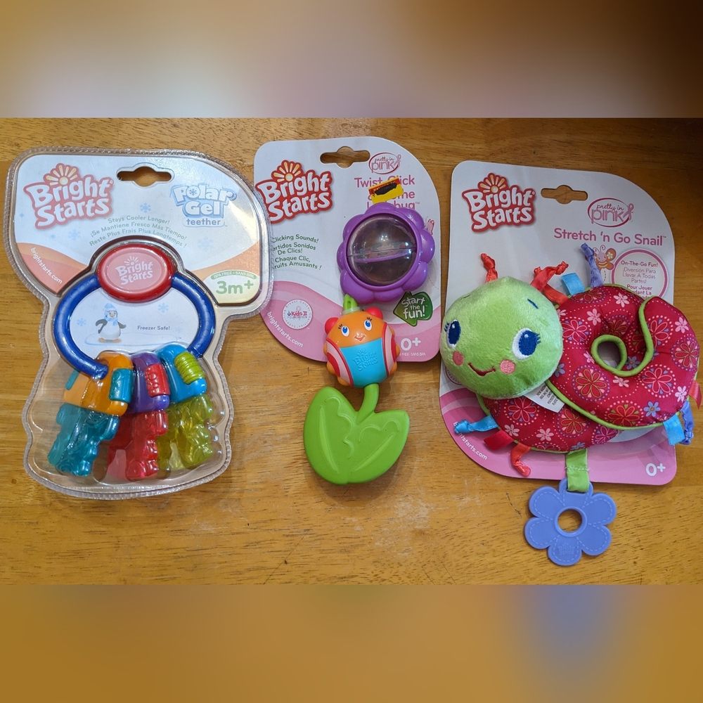 New Bright Starts Baby Toy Lot Plush Book Chime Caterpillar Sensory Toys, T10MIS